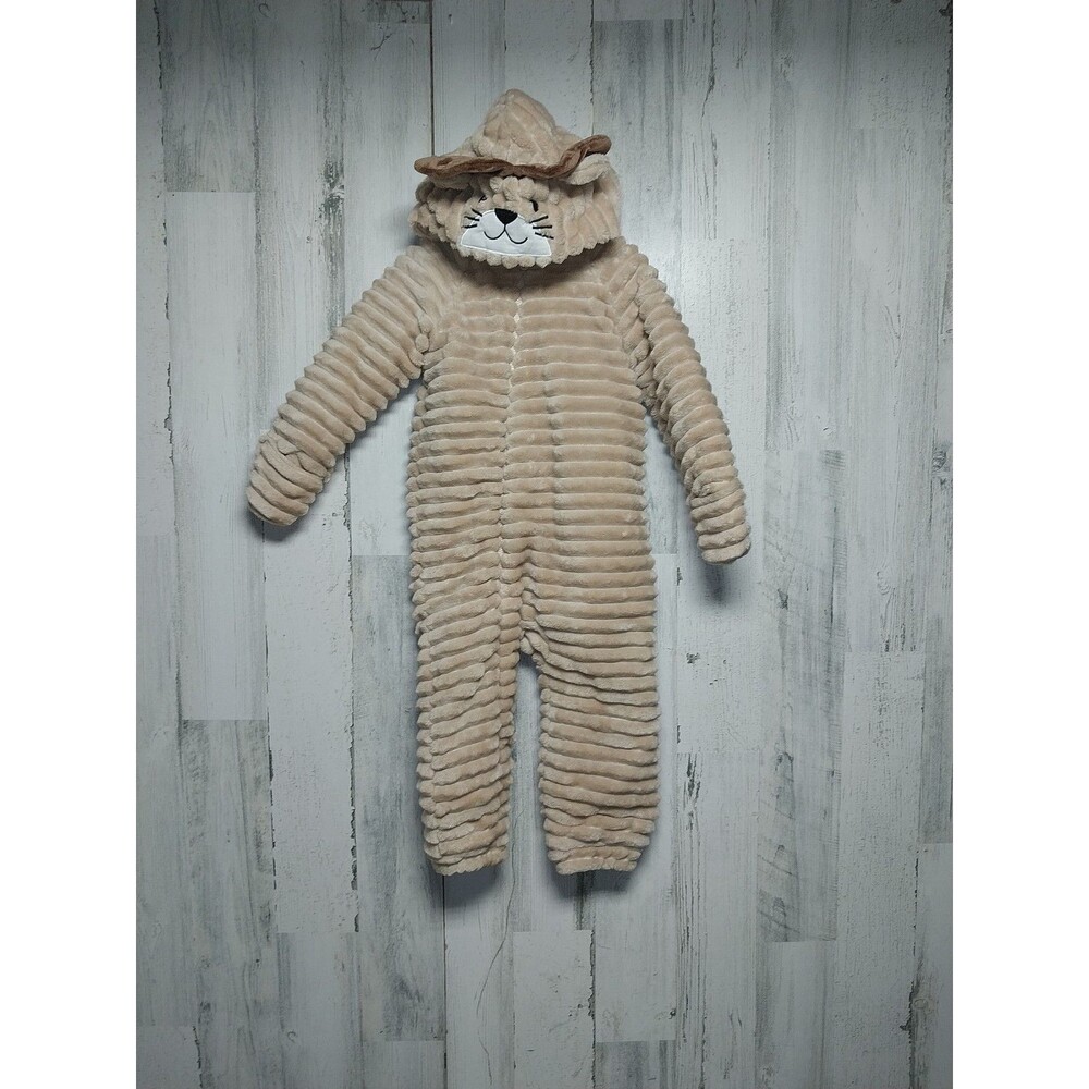 Lion Baby Infant Pram Suit Plush Hooded Fleece Jumper Brown Lion 18-24 Mo.
